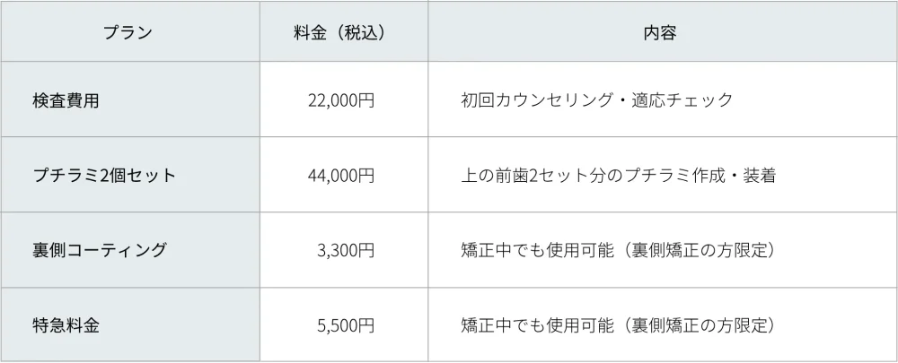プチラミ価格表